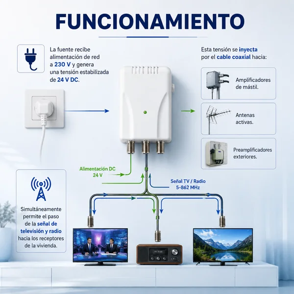 Fuente Alimentacion 160mA 24V 2 salidas Blanco