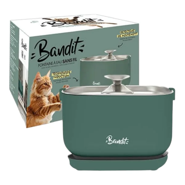 Fuente Bandit Inox para Mascotas — Sin Enchufes, Agua Siempre Fresca