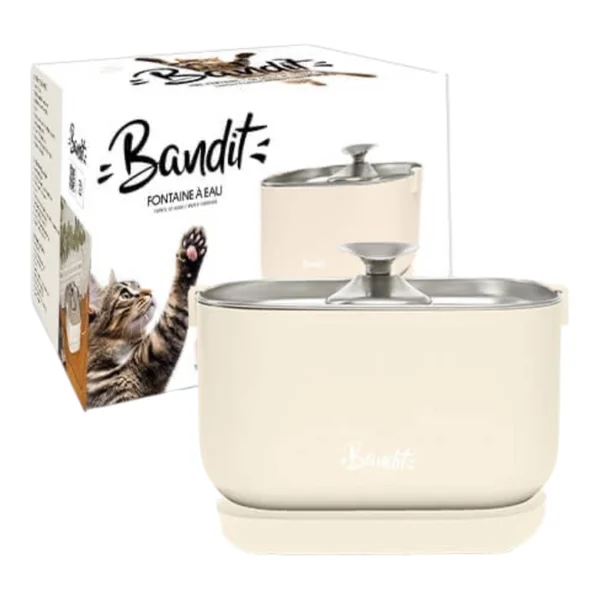 Fuente Bandit Inox para Mascotas — Sin Enchufes, Agua Siempre Fresca