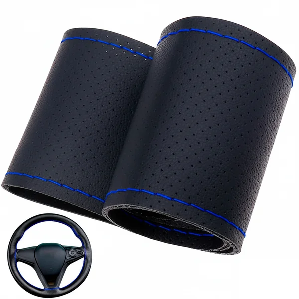 Funda Para Volante Perforada Con Agujas e Hilo Azul
