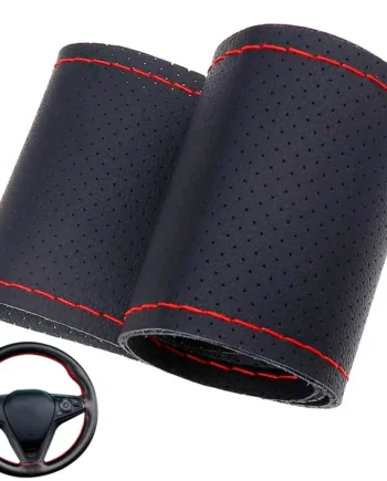 Funda Para Volante Perforada Con Agujas e Hilo Rojo