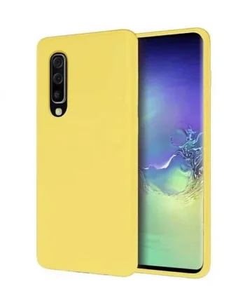Funda silicona Samsung Galaxy A70 textura suave Amarillo claro