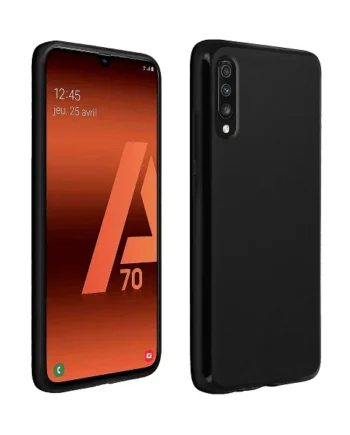 Funda silicona Samsung Galaxy A70 textura suave Negro