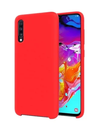 Funda silicona Samsung Galaxy A70 textura suave Rojo