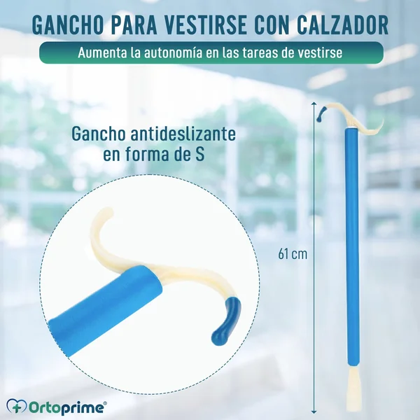 Gancho Antideslizante con Mango Ayuda a Vestir y Calzar