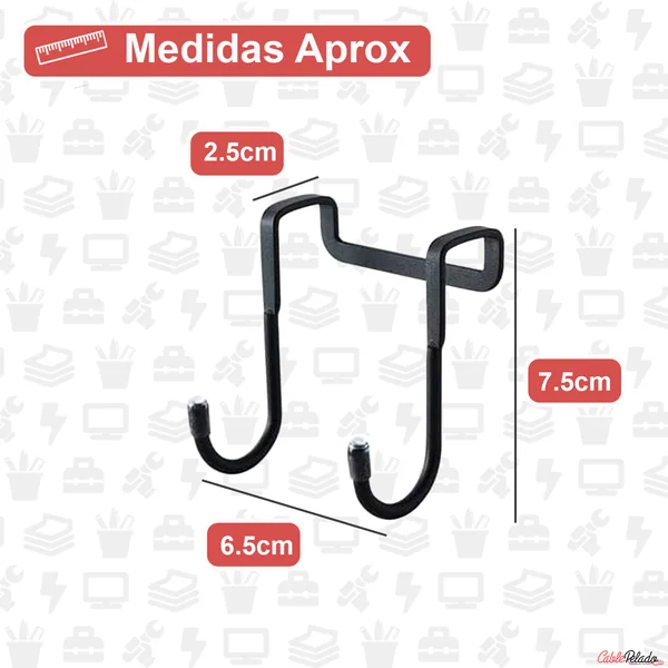 Gancho Para Puerta De Armario De Acero Inoxidable Diseño Doble Negro