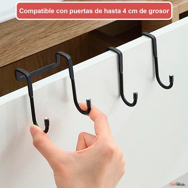 Gancho Para Puerta De Armario De Acero Inoxidable Diseño Doble Negro