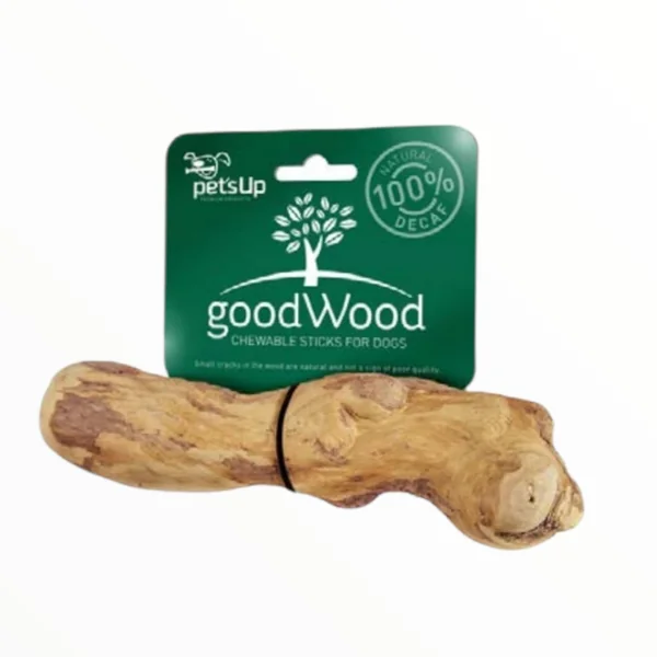 GoodWood Palo de Madera de Café Masticable para Perros — Snack Natural Duradero