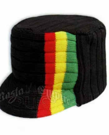 Gorra Rasta Plana de Punto con Visera
