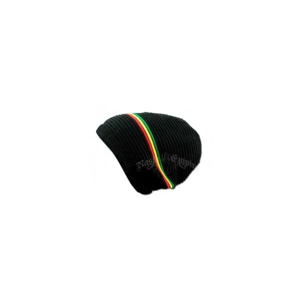 Gorro Beanie Oversized de Algodon - Negro y rasta