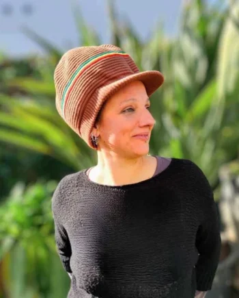 Gorro Rasta de Algodón con Visera - Marrón y Rasta