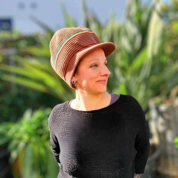 Gorro Rasta de Algodón con Visera - Marrón y Rasta