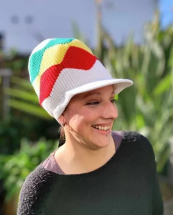 Gorro Rasta Waves con visera - White