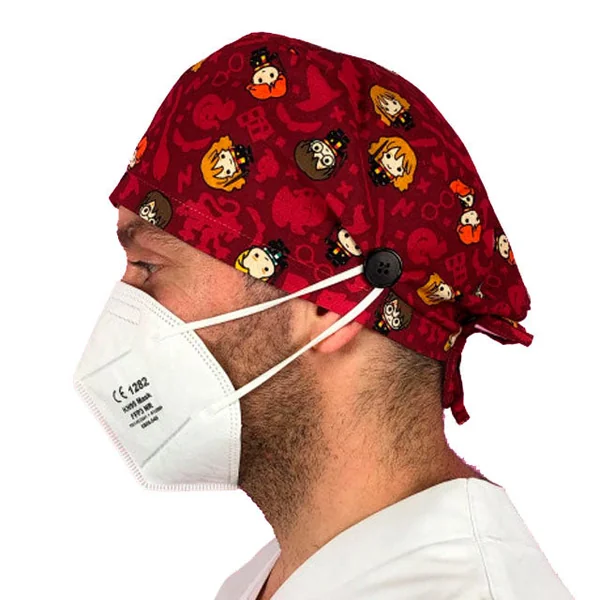 Gorros de Quirófano para Pelo Corto con Botones | Estampados