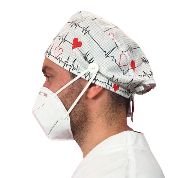 Gorros de Quirófano para Pelo Corto con Botones | Estampados