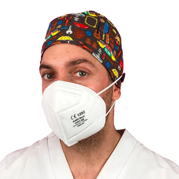 Gorros de Quirófano para Pelo Corto con Botones | Estampados