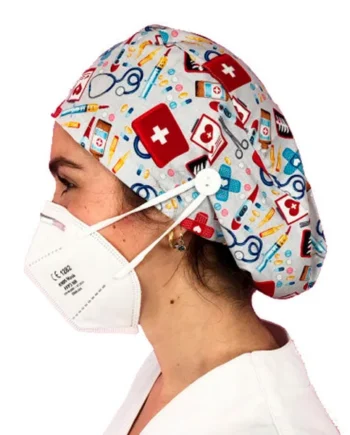 Gorros de Quirófano para Pelo Largo con Botón | Estampados