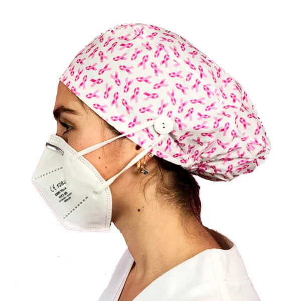 Gorros de Quirófano para Pelo Largo con Botón | Estampados