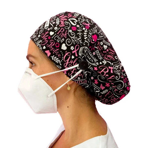 Gorros de Quirófano para Pelo Largo con Botón | Estampados