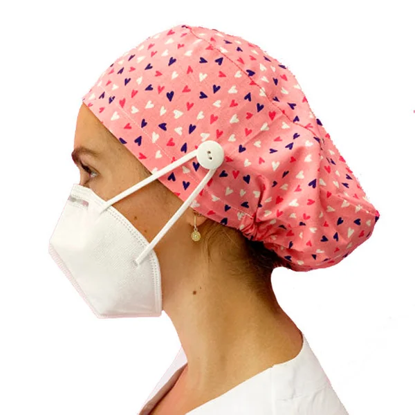 Gorros de Quirófano para Pelo Largo con Botón | Estampados