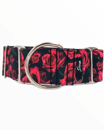 Gosk Collar Martingale Black Roses — Collar Antiescape para Perros