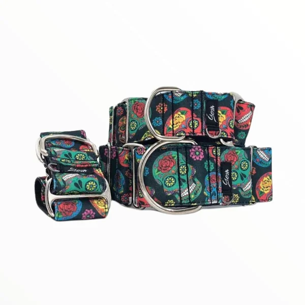 Gosk Collar Martingale Calaveras de Azúcar — Collar Antiescape para Perros