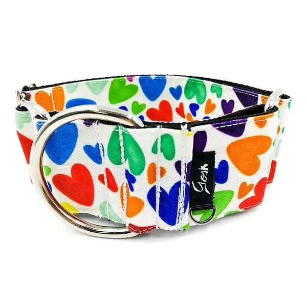 Gosk Collar Martingale Colorfull Blanco — Collar Antiescape para Perros