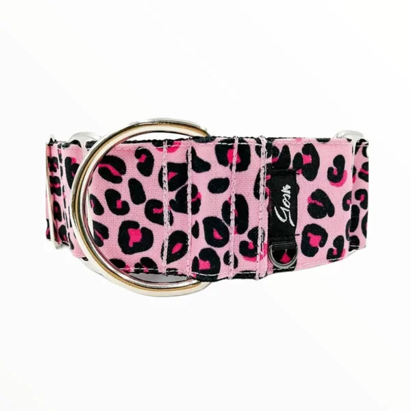 Gosk Collar Martingale Leopardo Rosa — Collar Antiescape para Perros