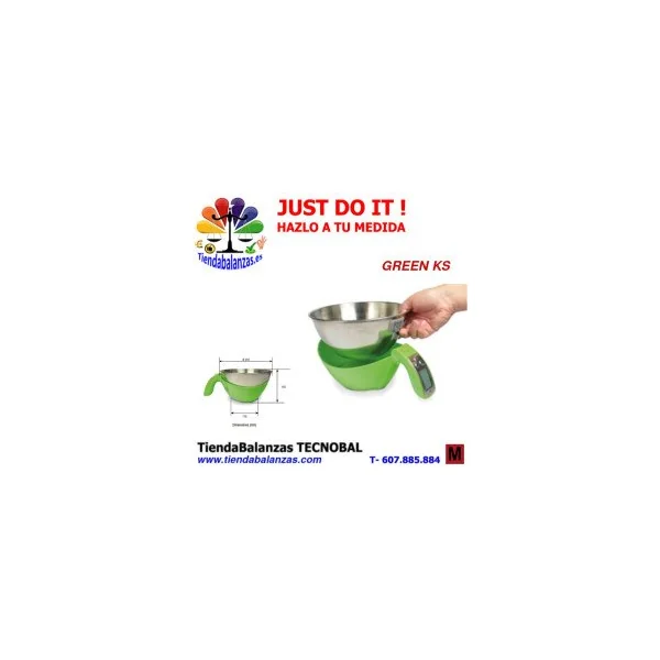 GREEN KS 5000g 1g (210)mm Balanza de cocina Baxtran