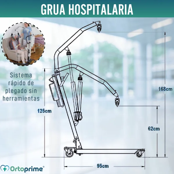 Grúa Eléctrica para el Traslado de Pacientes | Sin Arnés