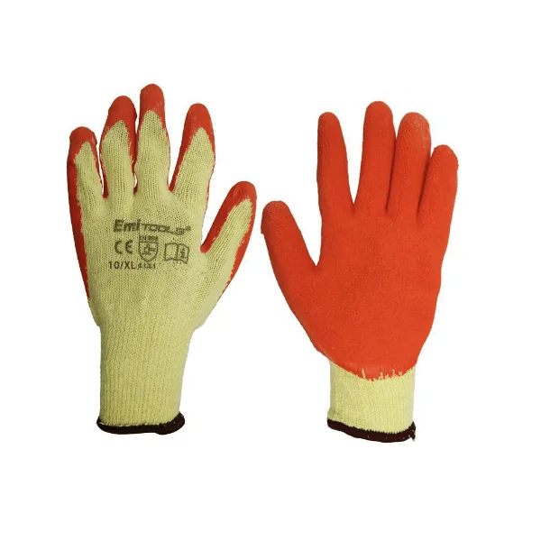 Guantes de Trabajo fibra de Nylon recubrimiento de PU Talla M Amarillo