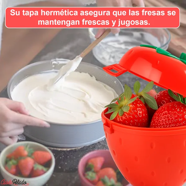 Guarda Fresas De Plástico Rojo