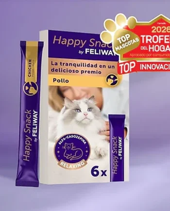 Happy Snack FELIWAY Pollo 6 unidades | Snack relajante para gatos