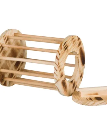 Henera Cilíndrica de Madera con Tapa para Conejos y Roedores