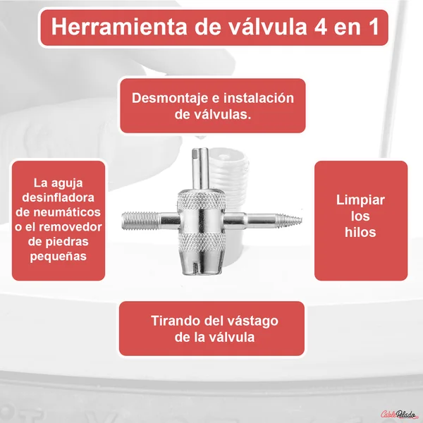 Herramienta Para Reparar Valvulas De Neumaticos Gris