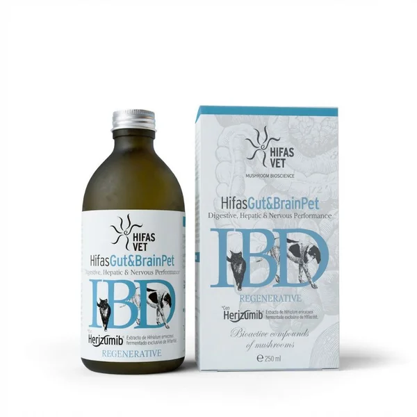 Hifas Gut & Brain Pet 250 ml– Suplemento Digestivo, Hepático y del Sistema Nervioso para Perros y Gatos