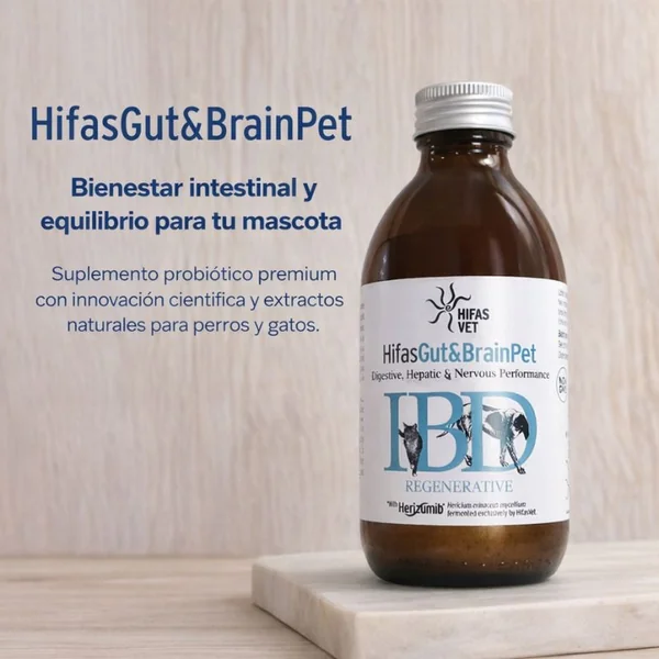 Hifas Gut & Brain Pet 250 ml– Suplemento Digestivo, Hepático y del Sistema Nervioso para Perros y Gatos