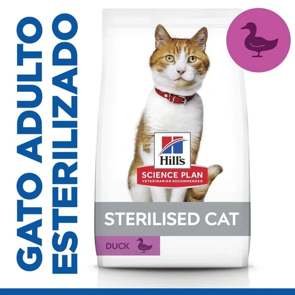 Hill's Science Plan Sterilised Young Adult Pato Pienso Para Gatos de alta calidad disponibles en Productos Para Gatos de España.