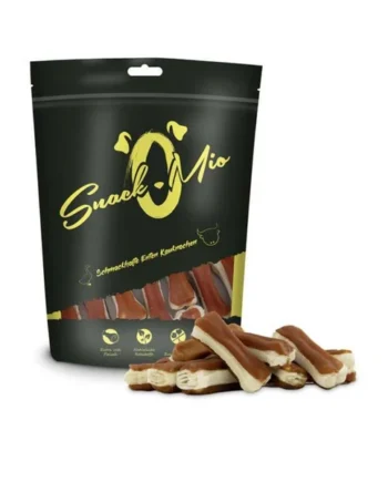 Huesitos de piel de vacuno con pato 5cm SnackOmio