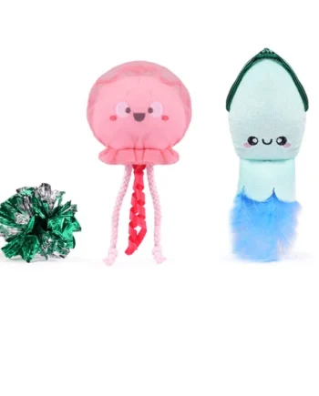 Hugsmart- Pack 3 juguetes Squid and jellyfish gato