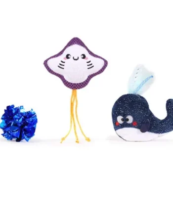 Hugsmart - Pack 3 juguetes Whale and stingray gato