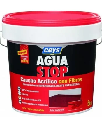 Impermeabilizante aguastop caucho acrilico con fibras 5 kg Terracota
