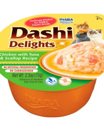 Inaba Dashi Delights Pollo con Atún y Vieiras para Gatos