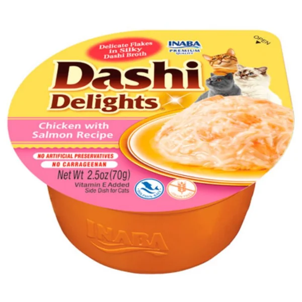 Inaba Dashi Delights Pollo con Salmón para Gatos