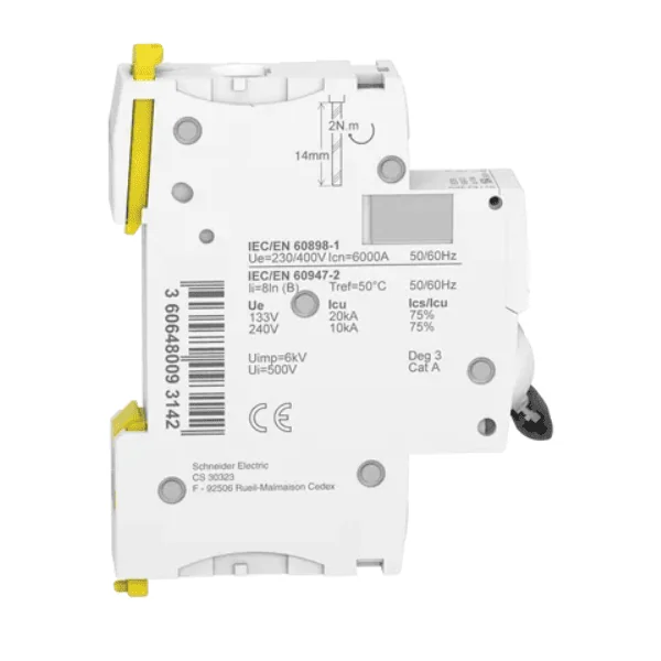 Interruptor automatico magnetotermico iC60N - 1P Blanco 20 A