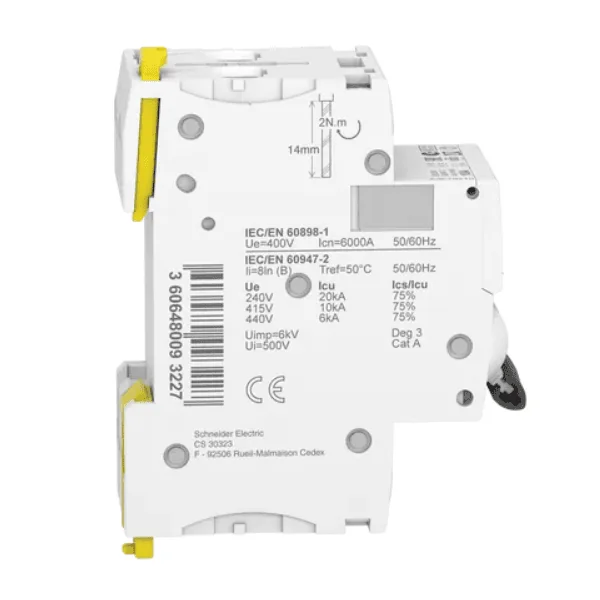 Interruptor automatico magnetotermico iC60N - 2P Blanco 10 A