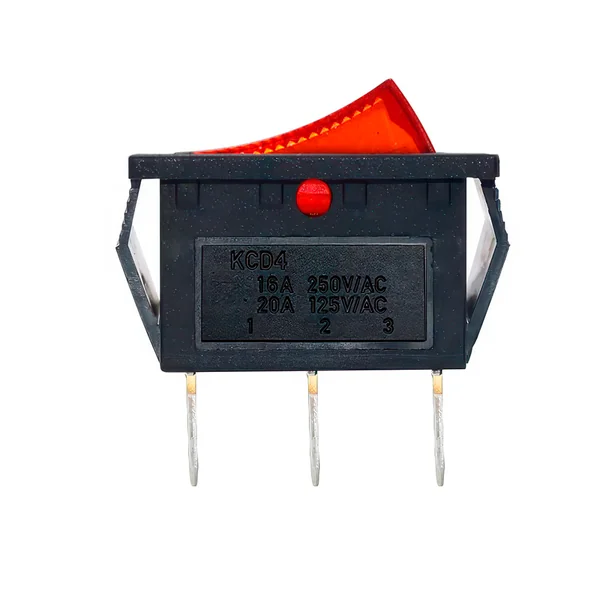 Interruptor basculante de 3 vias ON/OFF/ON Rojo 16 A Rojo 16 A