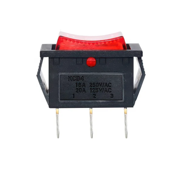 Interruptor basculante de 3 vias ON/OFF/ON Rojo 16 A Rojo 16 A