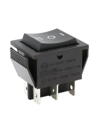 Interruptor basculante de 6 vias ON/OFF/ON Negro 16 A