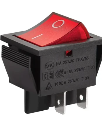 Interruptor basculante ON-OFF DPST 4 vias Rojo 16 A